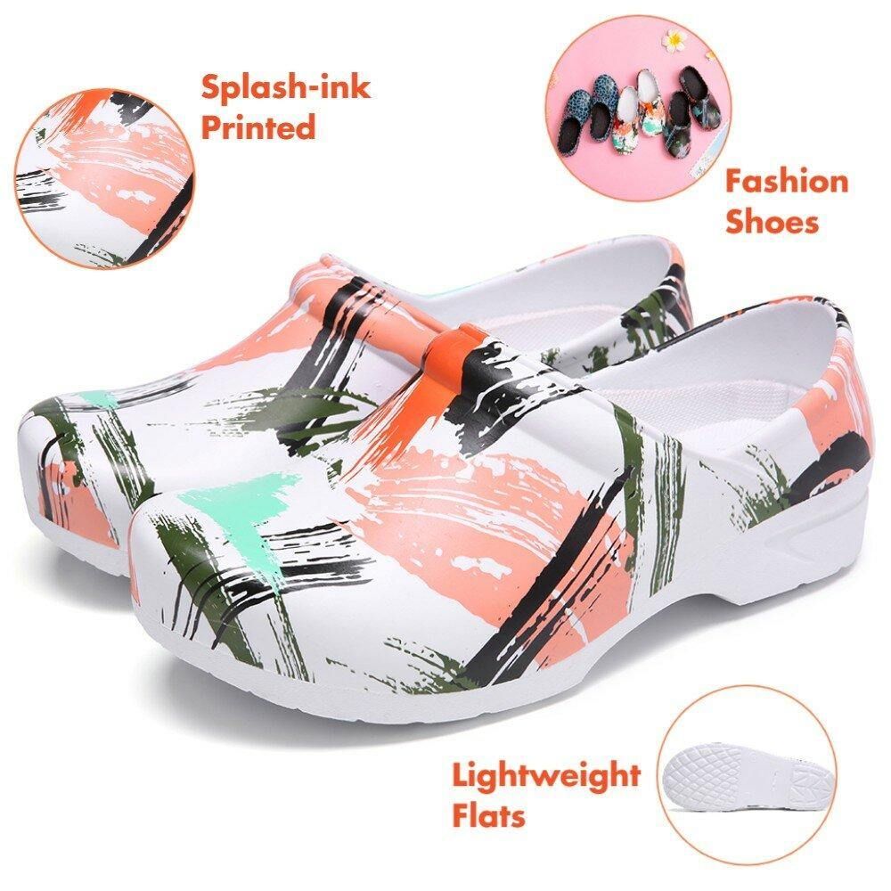 Leichte Slip-On-Flache Schuhe Mit Splash-Ink-Print Rutschfeste Gartenpflegeschuhe