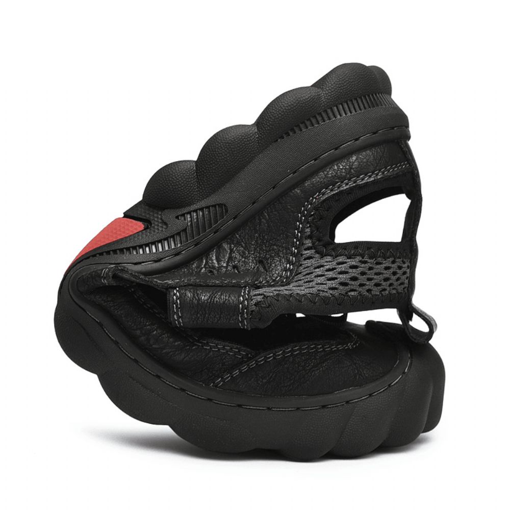 Männer Rindsleder Atmungsaktives Mesh Weiche Lässige Outdoor-Sandalen