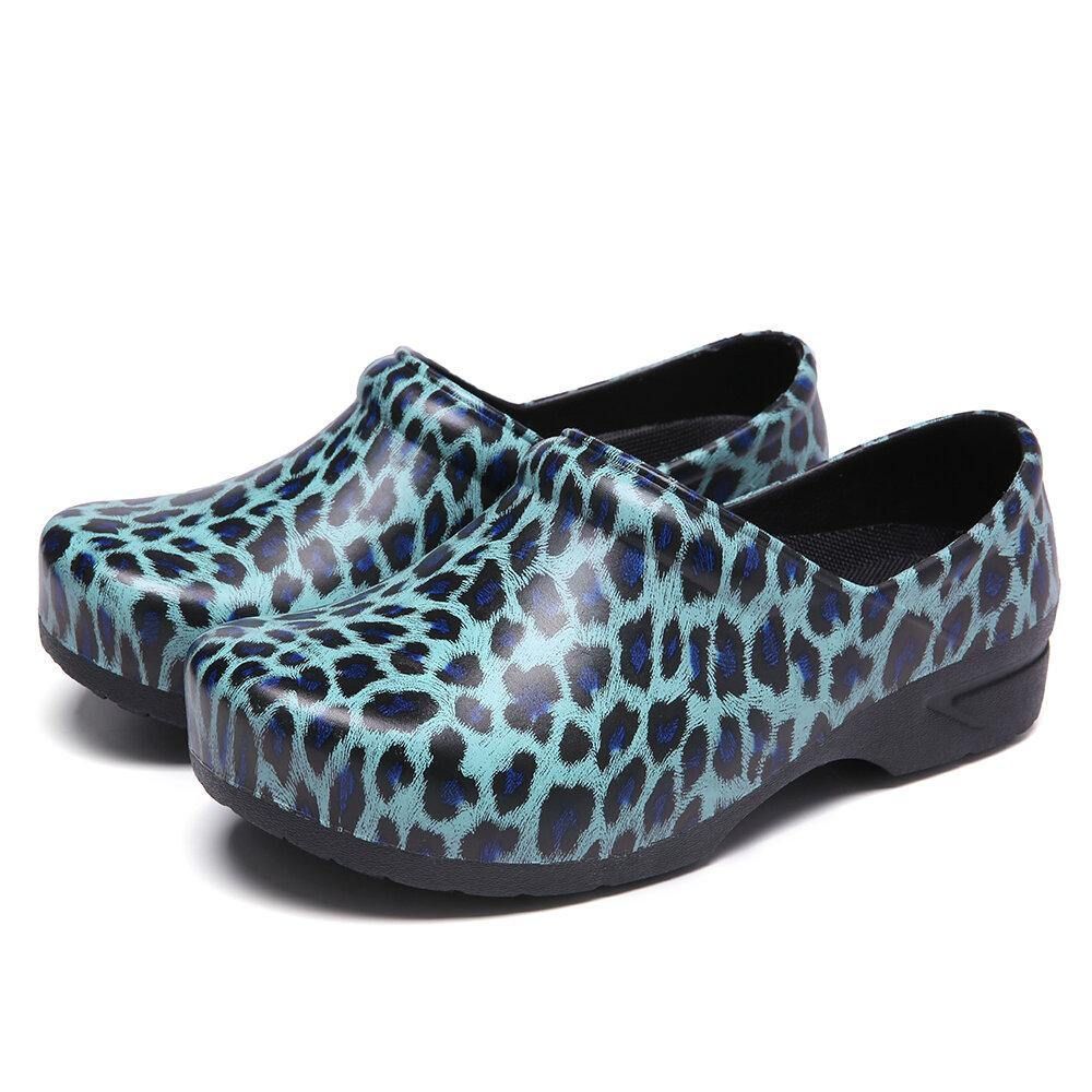 Schlupfschuhe Mit Leopardenmuster Wasserdichte Rutschfeste Gartenpflegeschuhe