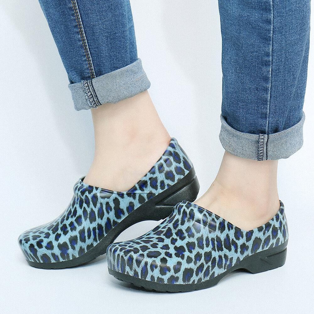 Schlupfschuhe Mit Leopardenmuster Wasserdichte Rutschfeste Gartenpflegeschuhe