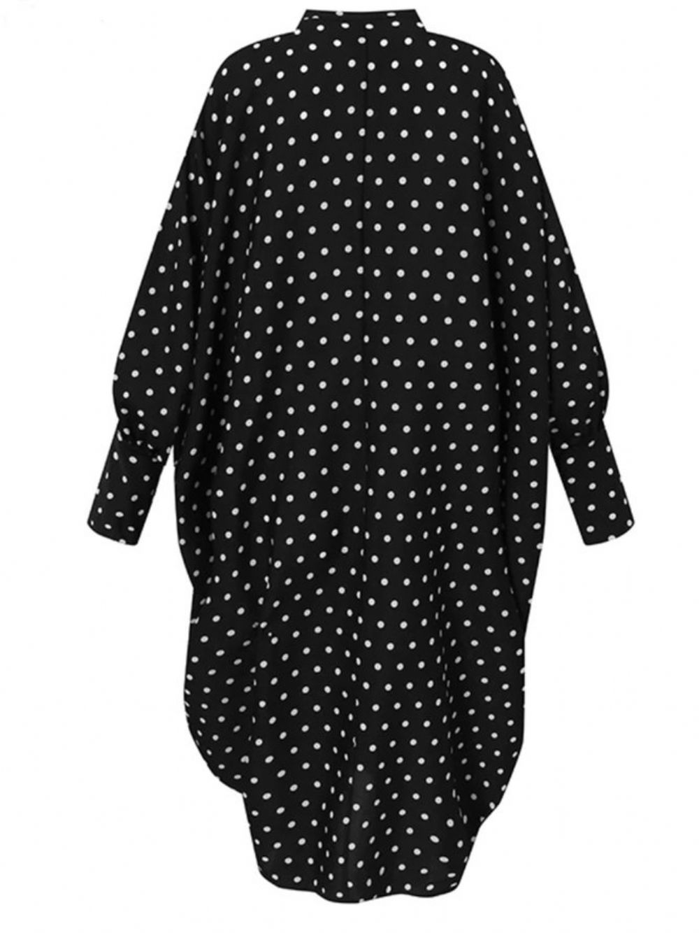 Elegantes Polka Dots Kleid Mit Stehkragen