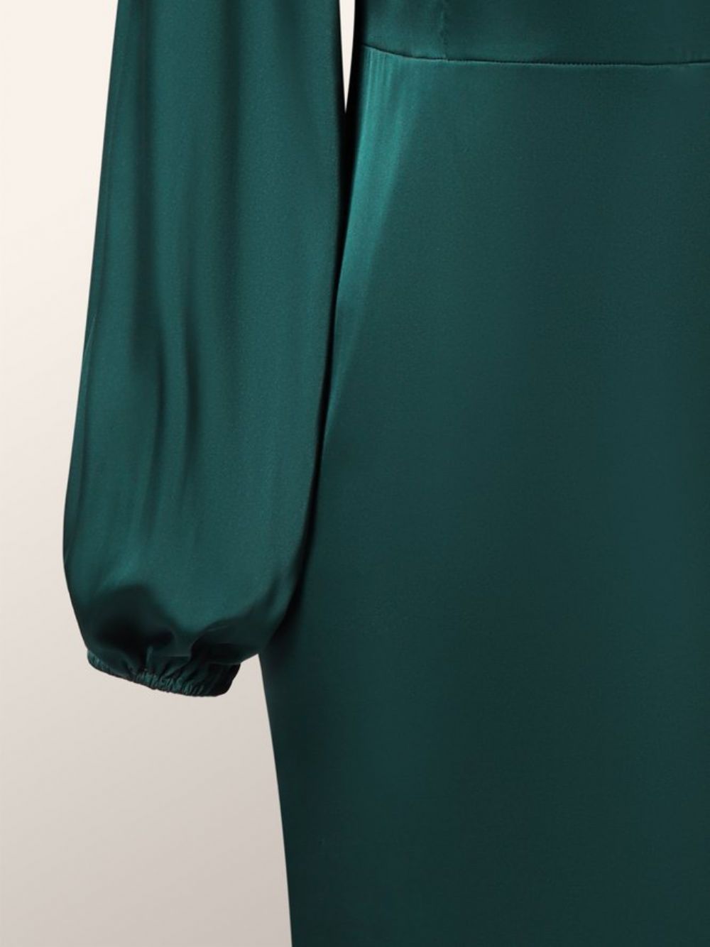 Elegantes Rundhals-Farbblock-Langarmkleid