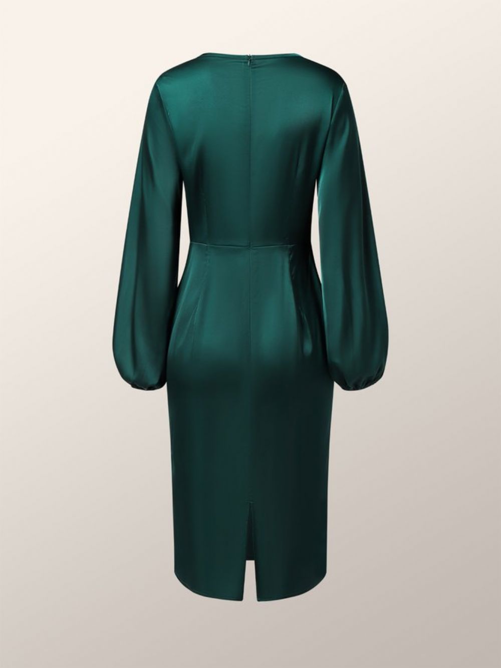 Elegantes Rundhals-Farbblock-Langarmkleid