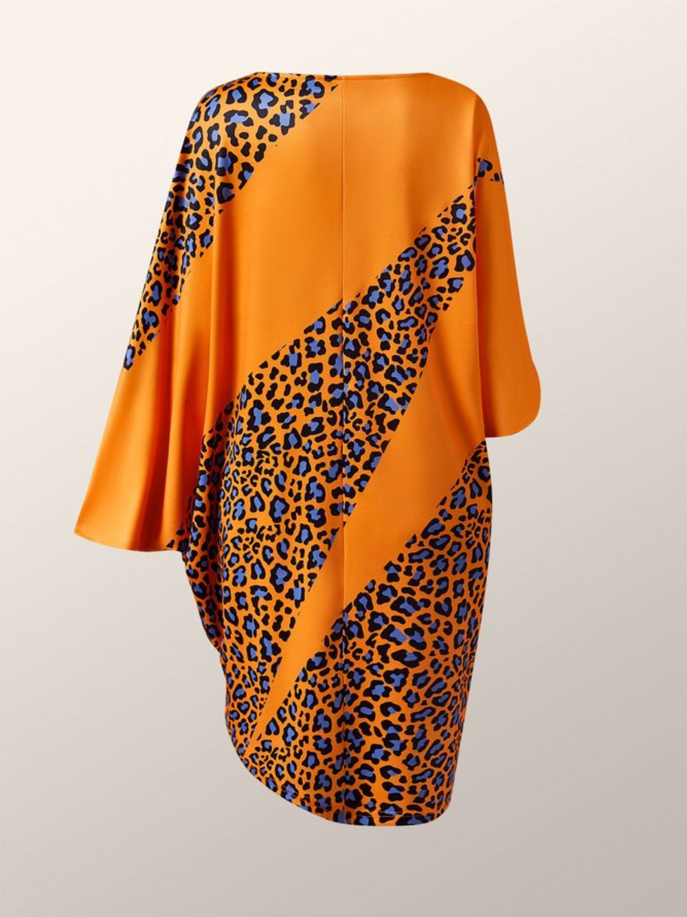 Leopard Loosen Daliy Langarm-Midikleid