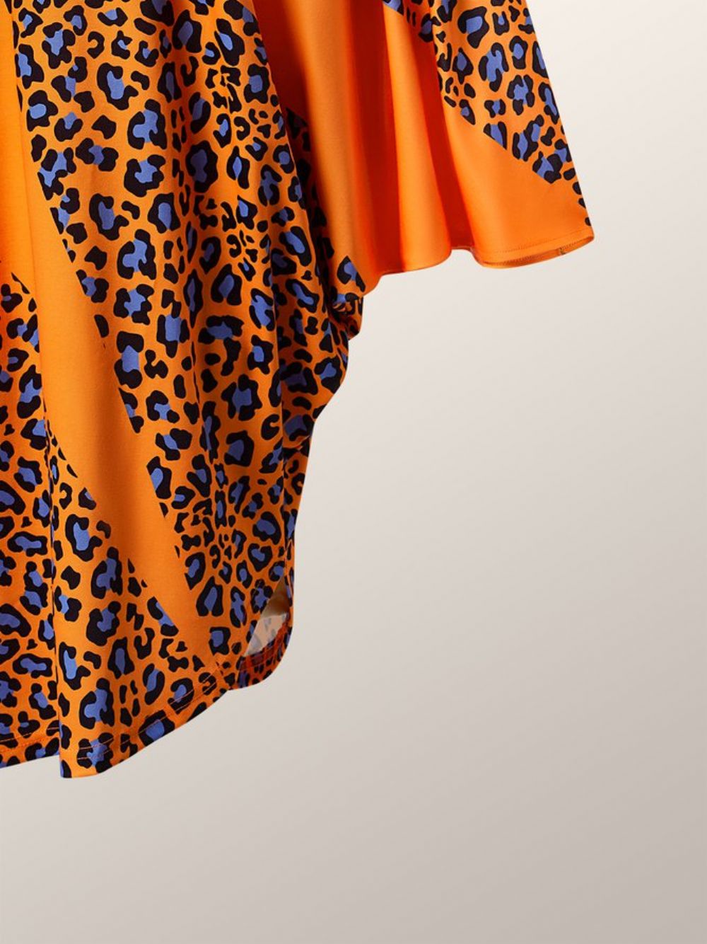 Leopard Loosen Daliy Langarm-Midikleid