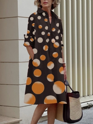 Urban Midikleid Mit Polka Dots Und Hemdkragen