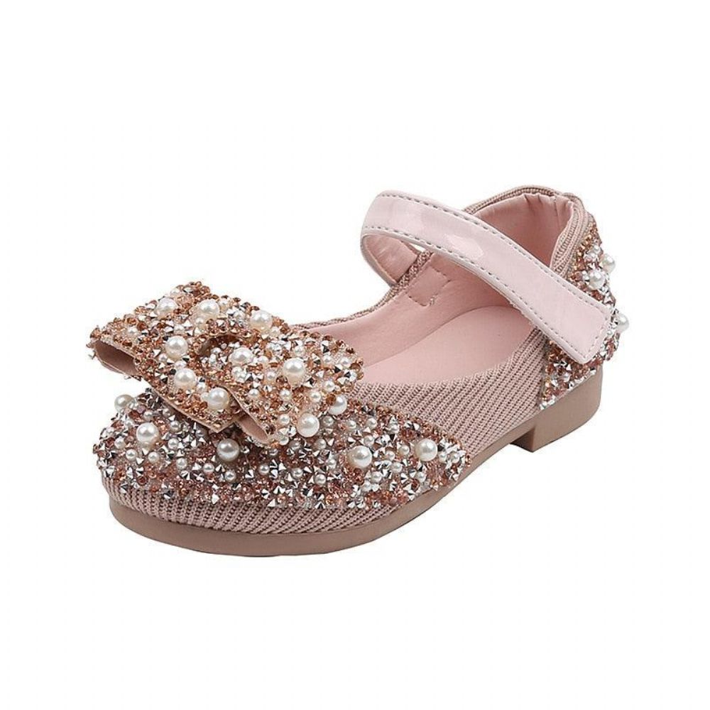 Mädchen-Perlen-Strass Verzierte Glänzende Schuhe