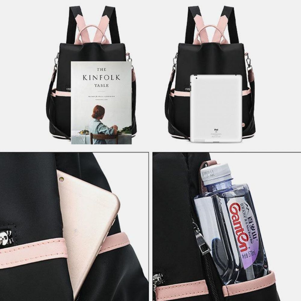 Damen Patchwork Anti-Diebstahl Wasserdichter Rucksack Mit Großer Kapazität