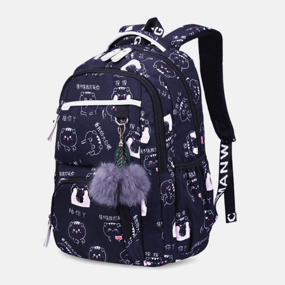 Frauen Fluffy Ball Print Anti-Diebstahl-Multifunktions-Laptop-Rucksack