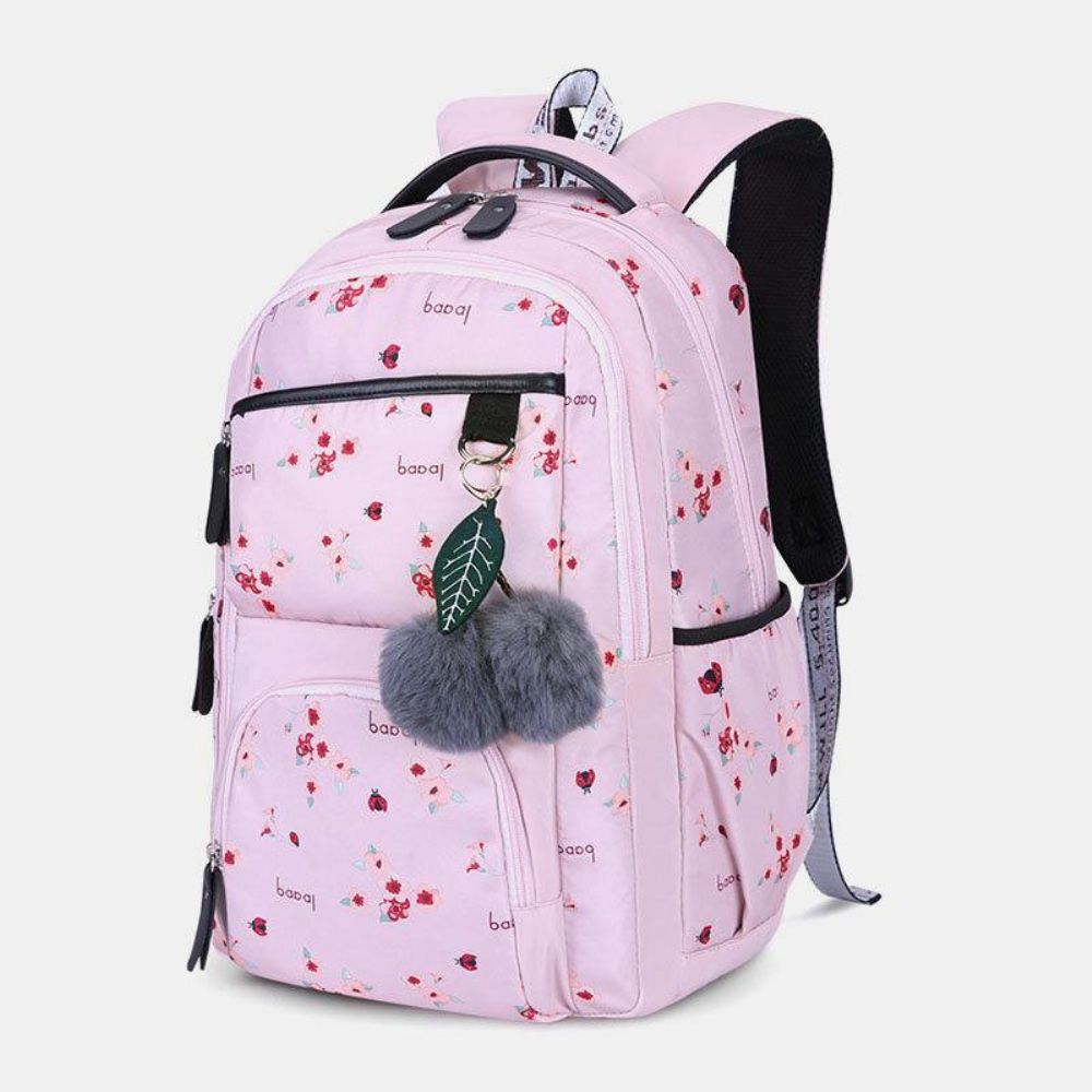 Frauen Fluffy Ball Print Anti-Diebstahl-Multifunktions-Laptop-Rucksack