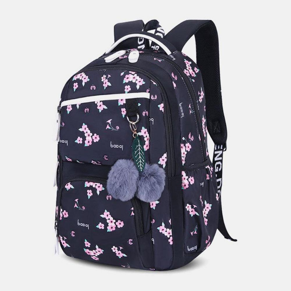 Frauen Fluffy Ball Print Anti-Diebstahl-Multifunktions-Laptop-Rucksack