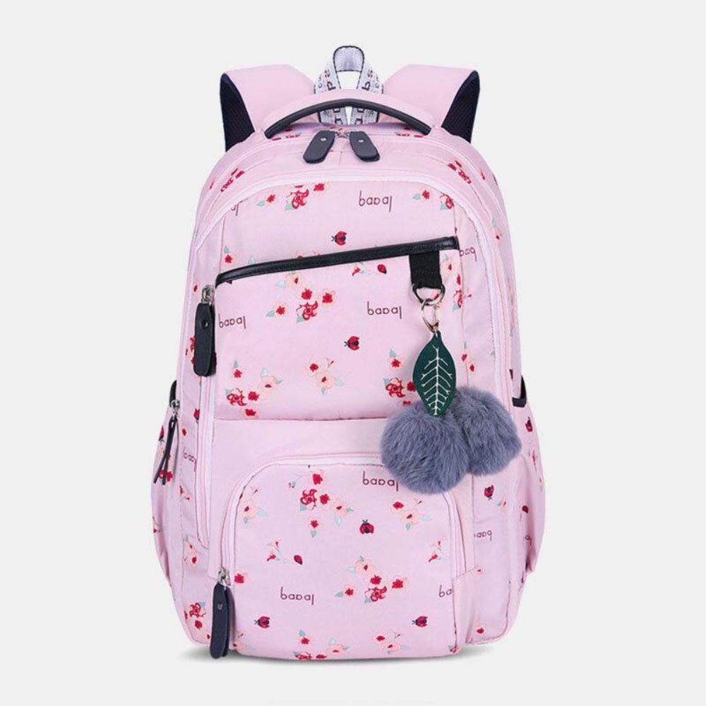 Frauen Fluffy Ball Print Anti-Diebstahl-Multifunktions-Laptop-Rucksack