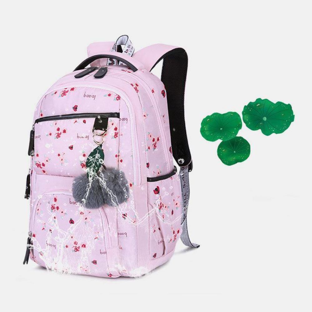 Frauen Fluffy Ball Print Anti-Diebstahl-Multifunktions-Laptop-Rucksack