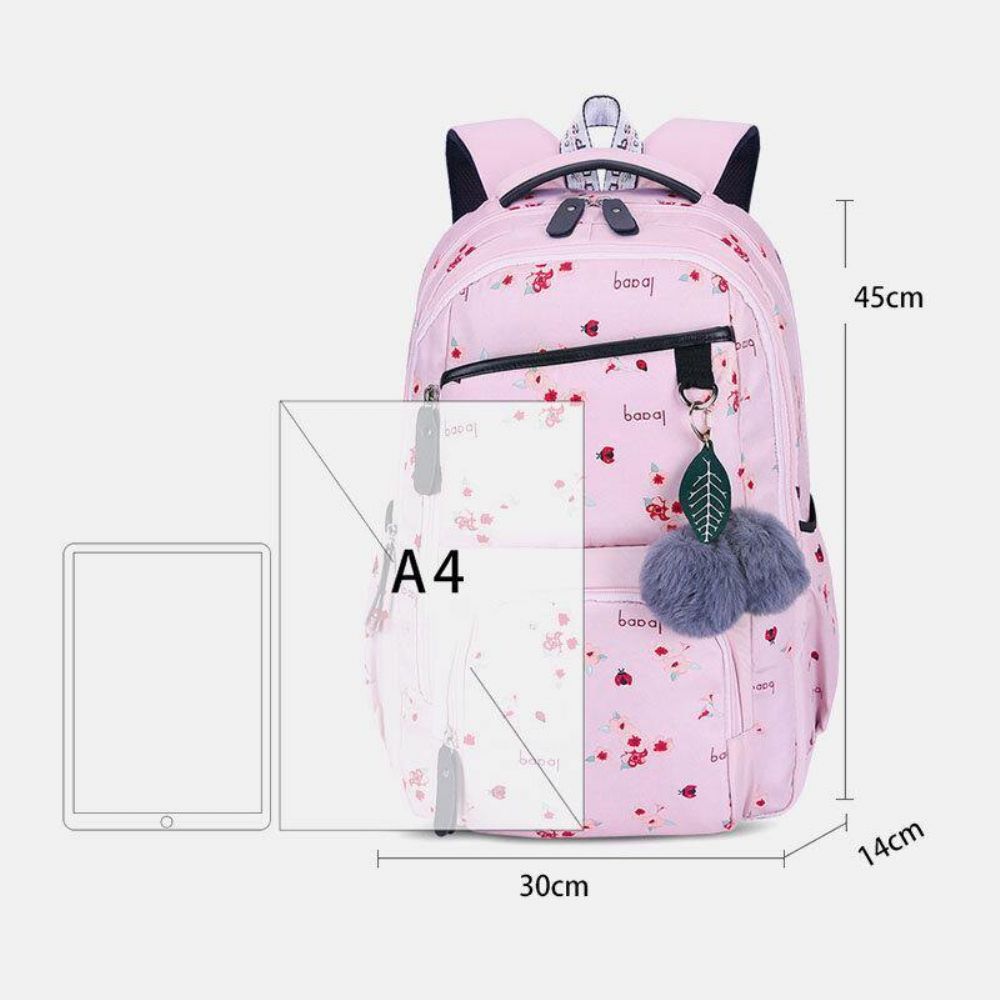 Frauen Fluffy Ball Print Anti-Diebstahl-Multifunktions-Laptop-Rucksack