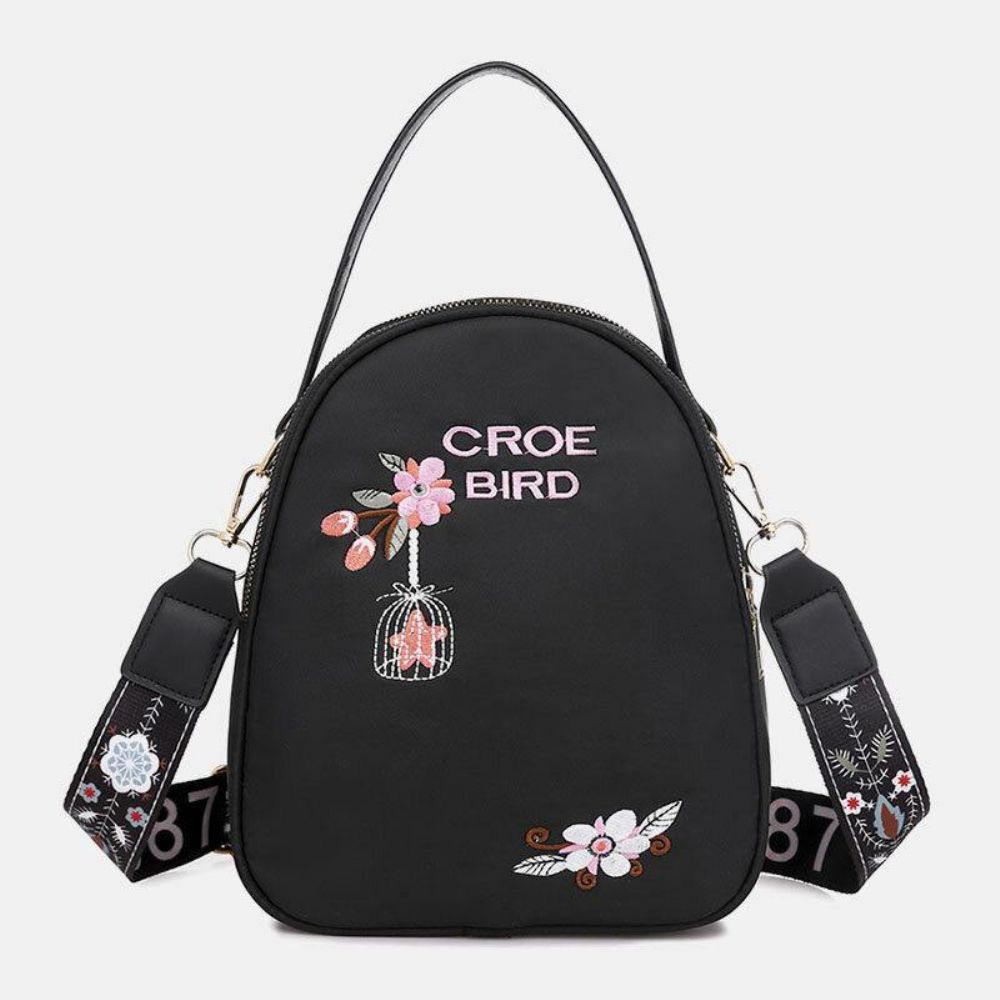 Frauen Oxford-Stickerei Ethnic Multi-Carry-Kopfhörer-Rucksack-Umhängetasche Handtasche