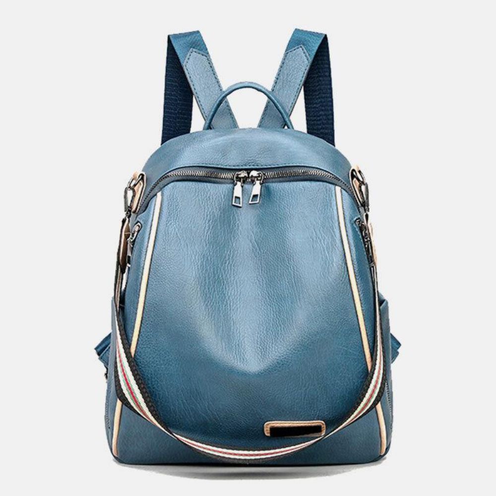 Frauen Pu-Leder Multi-Carry Lässige Outdoor-Schultasche Rucksack Umhängetasche