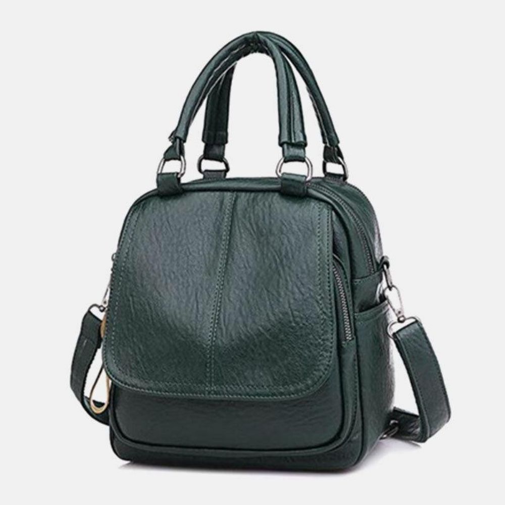 Frauen Pu-Leder Multi-Carry Vintage Wasserdichte Umhängetasche Umhängetasche Rucksack