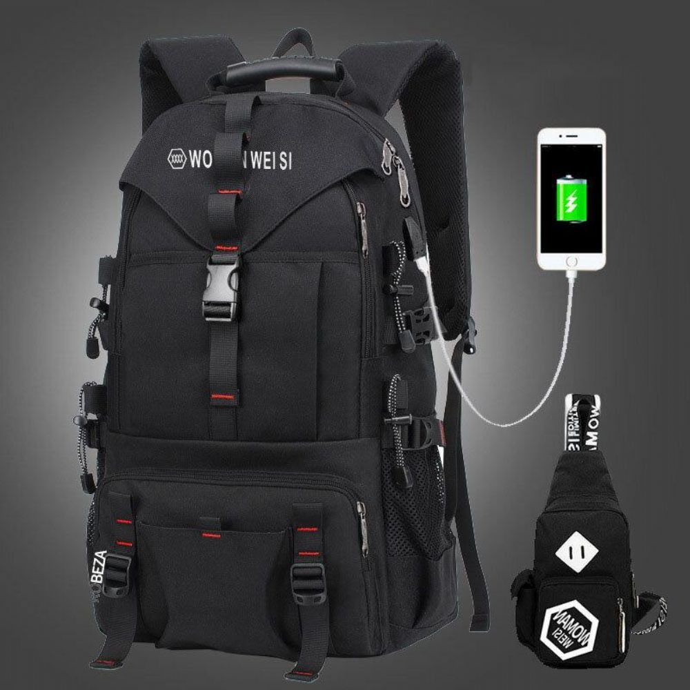 Herren Große Kapazität Outdoor Wasserdicht Usb-Lade Multi-Tasche 14-Zoll-Laptop-Tasche Reise-Kletter-Rucksack