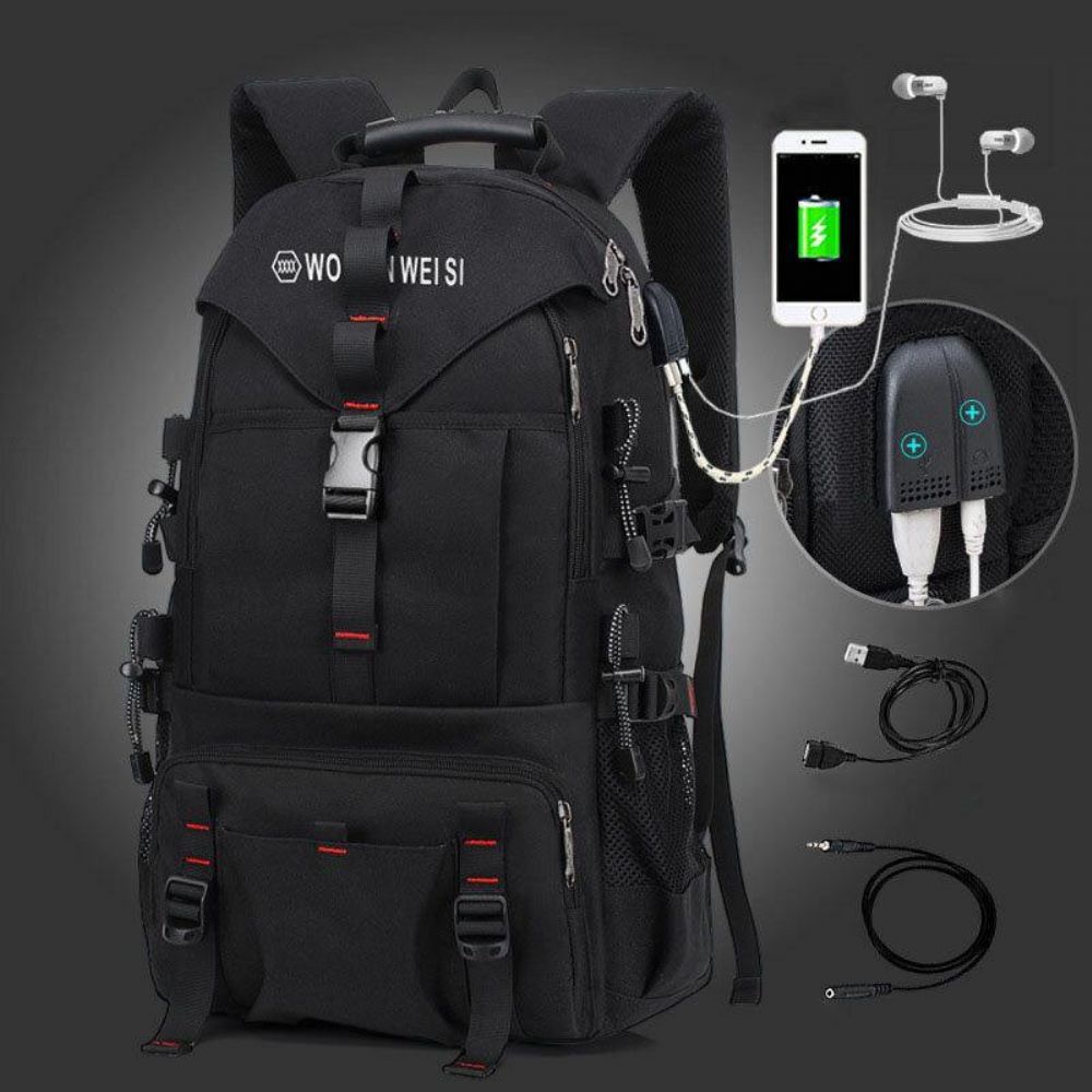 Herren Große Kapazität Outdoor Wasserdicht Usb-Lade Multi-Tasche 14-Zoll-Laptop-Tasche Reise-Kletter-Rucksack