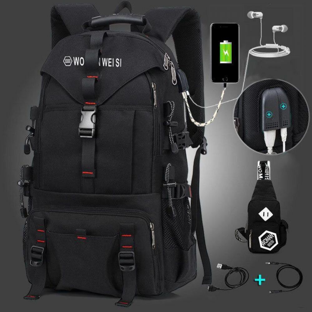 Herren Große Kapazität Outdoor Wasserdicht Usb-Lade Multi-Tasche 14-Zoll-Laptop-Tasche Reise-Kletter-Rucksack