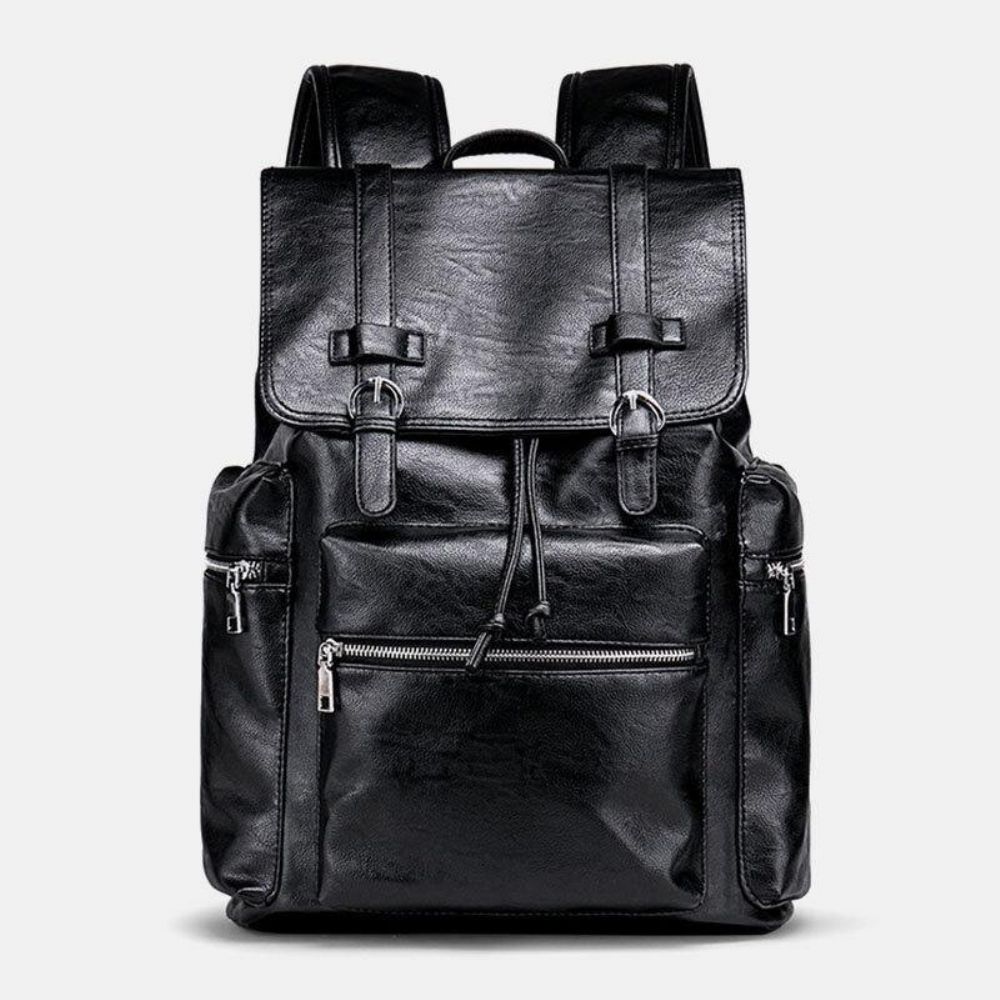 Herren Kunstleder Große Kapazität Business Casual 14 Zoll Laptoptasche Reisetasche Schulrucksack