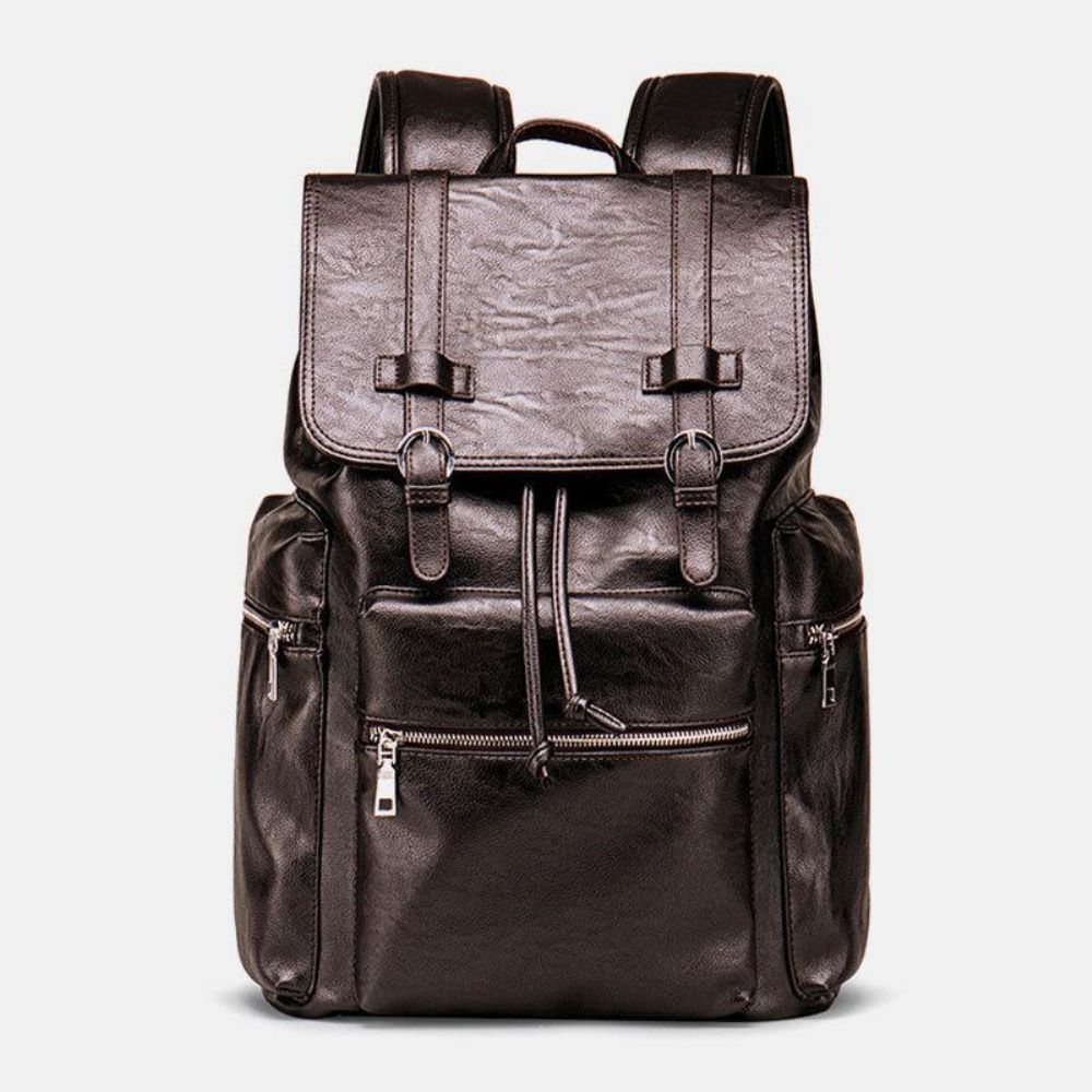 Herren Kunstleder Große Kapazität Business Casual 14 Zoll Laptoptasche Reisetasche Schulrucksack