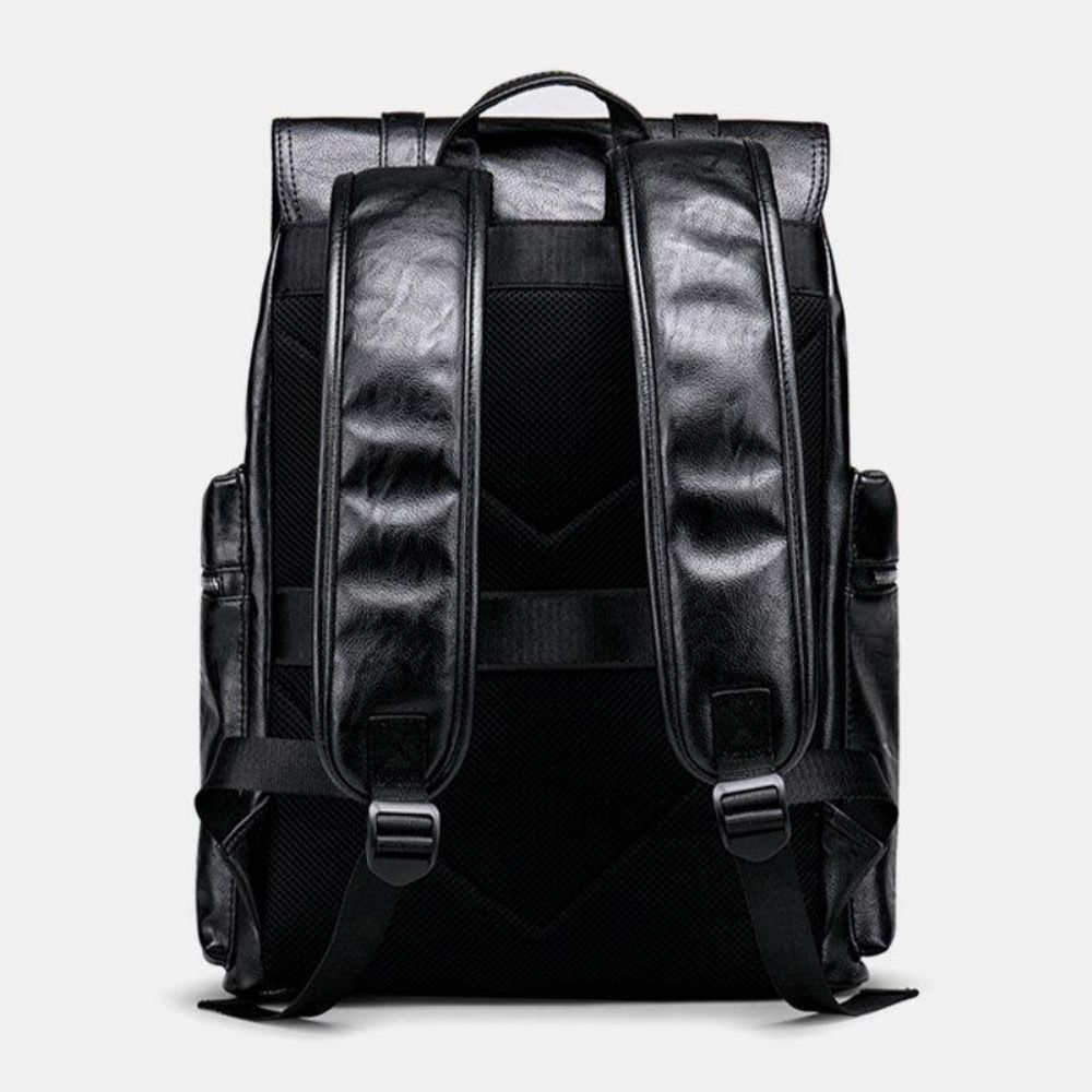 Herren Kunstleder Große Kapazität Business Casual 14 Zoll Laptoptasche Reisetasche Schulrucksack