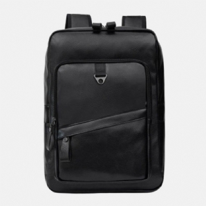 Herren Kunstleder Große Kapazität Business Casual 14 Zoll Laptoptasche Rucksack