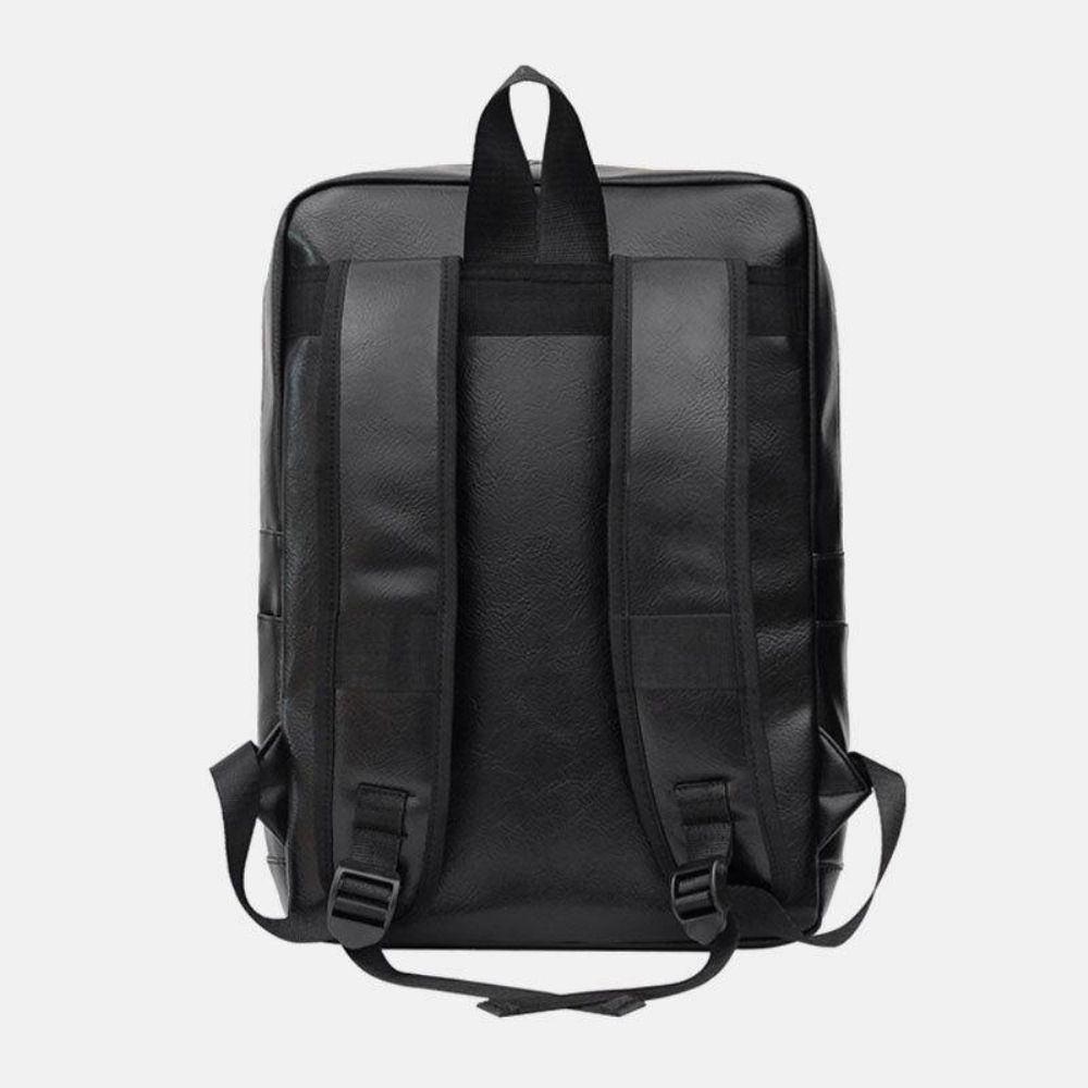 Herren Kunstleder Große Kapazität Business Casual 14 Zoll Laptoptasche Rucksack