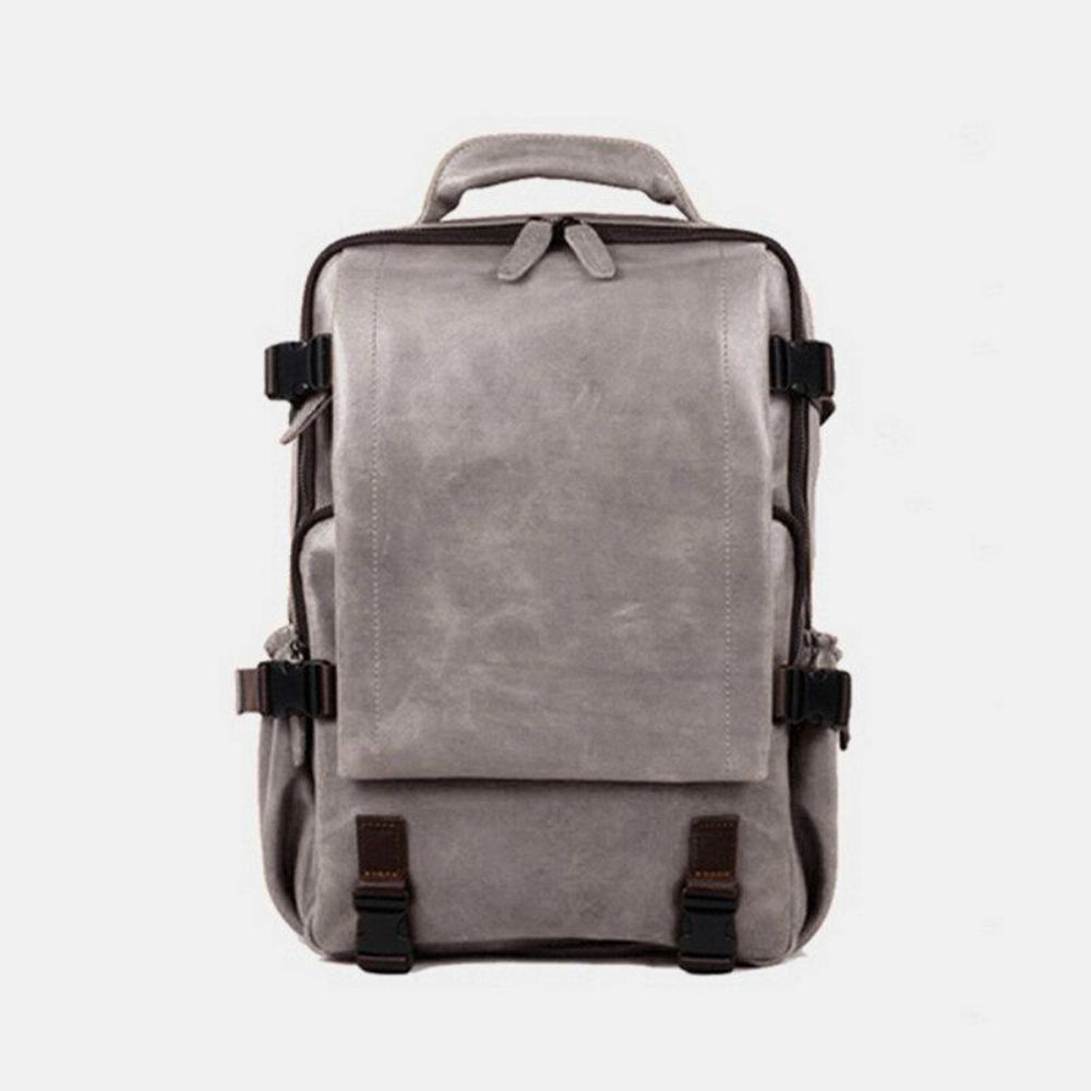 Herren Kunstleder Große Kapazität Casual Business Retro Mode 13.3 Zoll Laptoptasche Rucksack