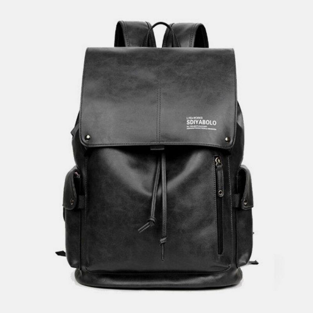 Herren Kunstleder Große Kapazität Wasserdicht 13.3 Zoll Laptoptasche Reisetasche Rucksack Mit Usb-Aufladung