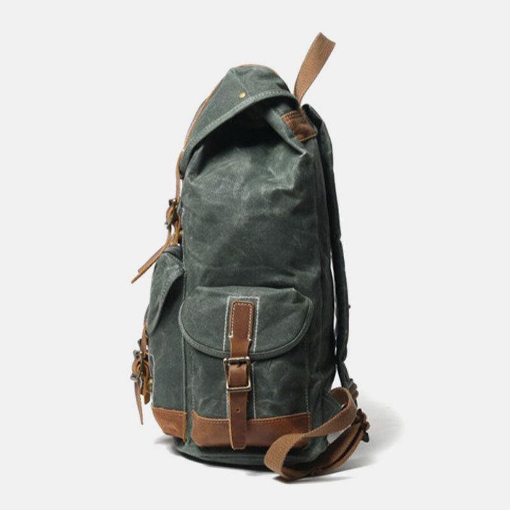 Herren-Segeltuch-Retro-Reisen Im Freien Wandern Große Kapazität Rucksack Mit Mehreren Taschen