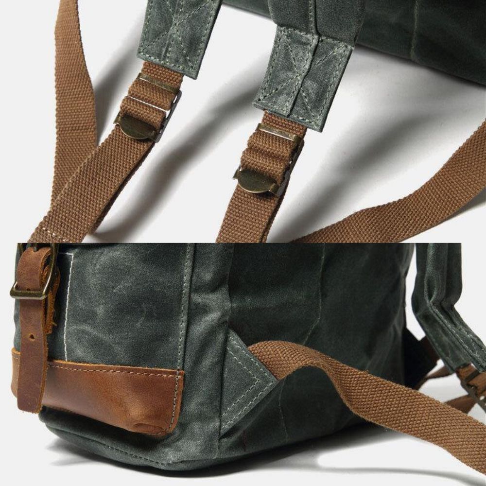 Herren-Segeltuch-Retro-Reisen Im Freien Wandern Große Kapazität Rucksack Mit Mehreren Taschen