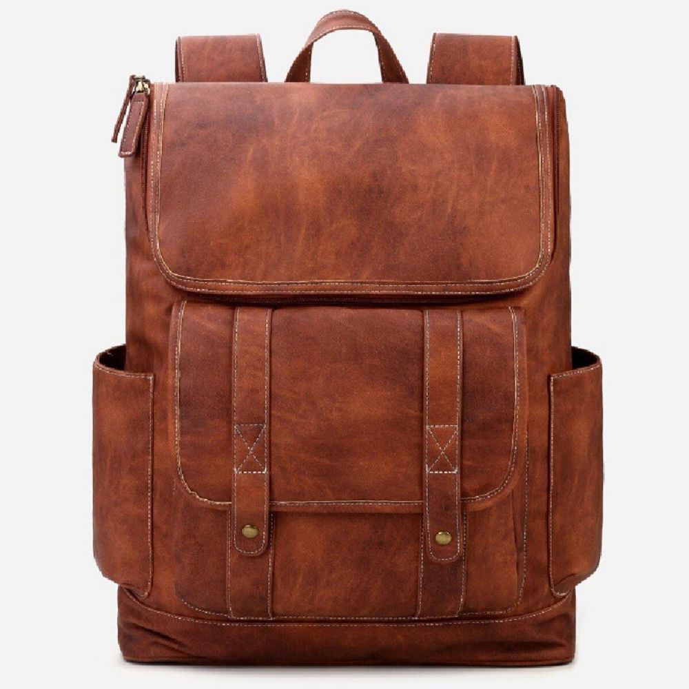 Herren Vintage Multi-Pocket Anti-Diebstahl 15.6 Zoll Laptop Rucksack