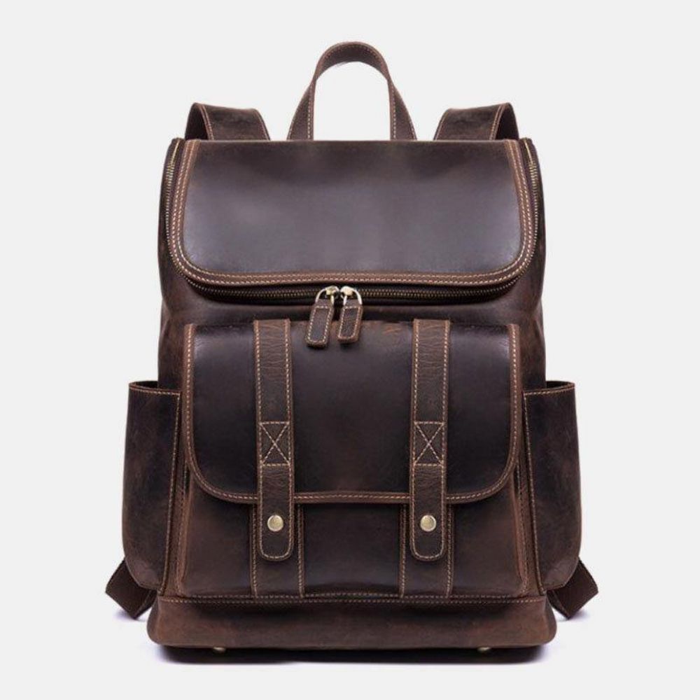 Herren Vintage Multi-Pocket Anti-Diebstahl 15.6 Zoll Laptop Rucksack