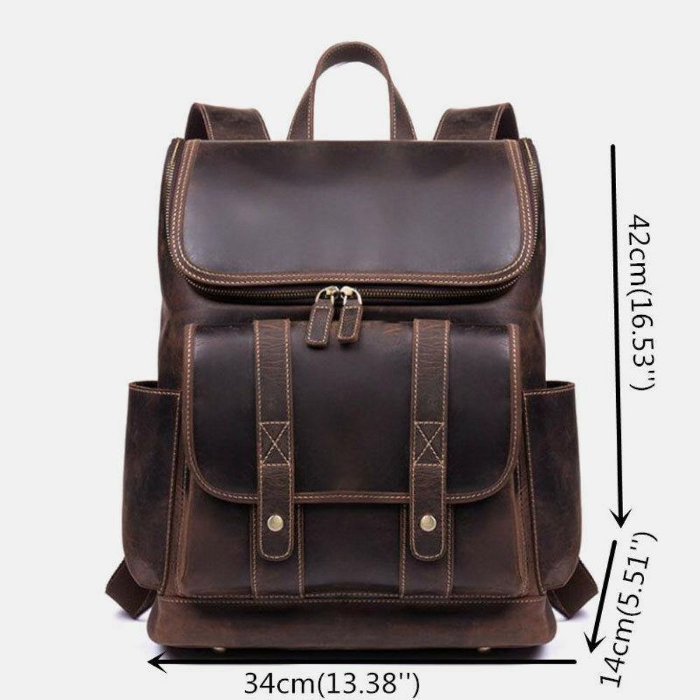 Herren Vintage Multi-Pocket Anti-Diebstahl 15.6 Zoll Laptop Rucksack