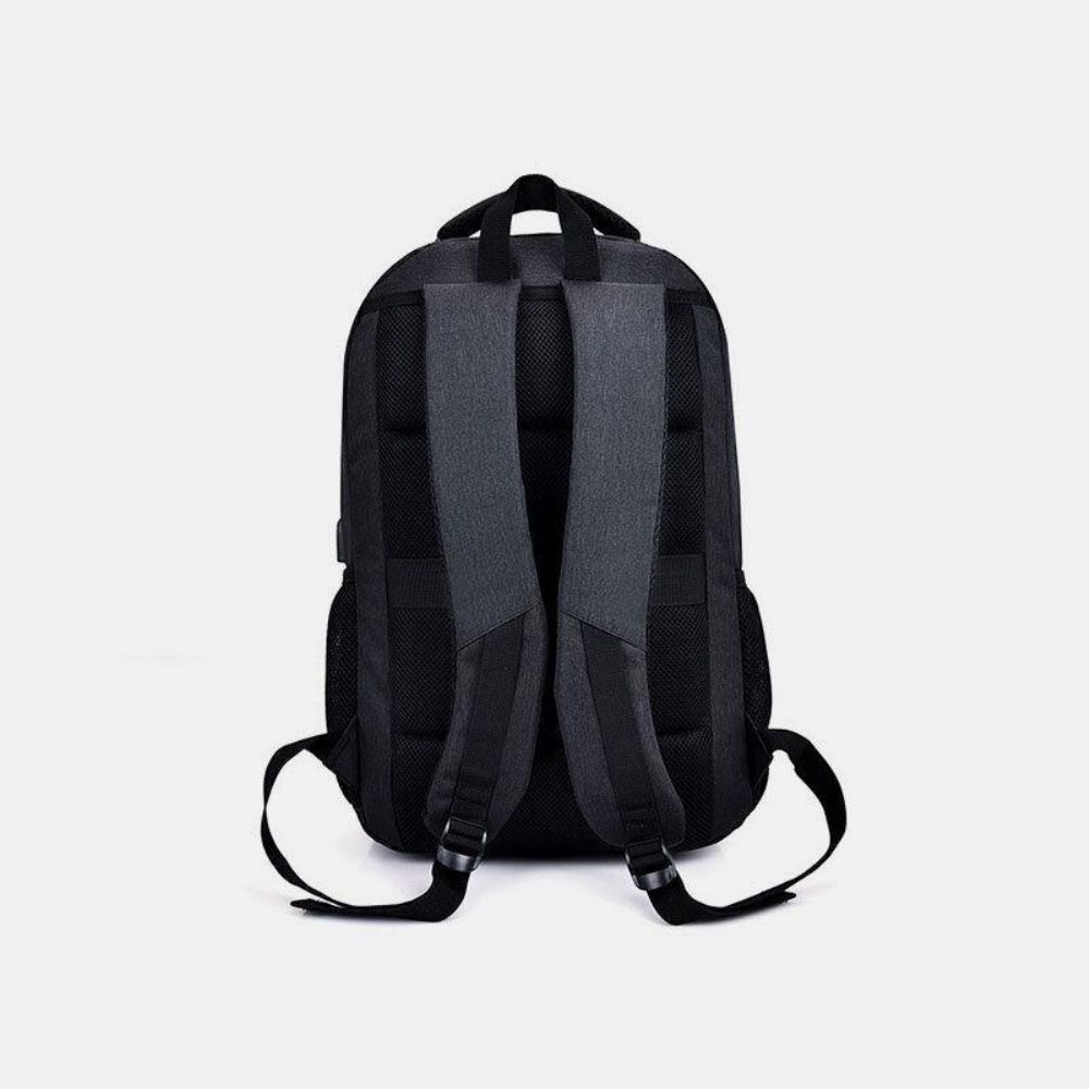 Männer Nylon Usb Lade Wasserdicht Große Kapazität 15.6 Zoll Laptoptasche Reiserucksack