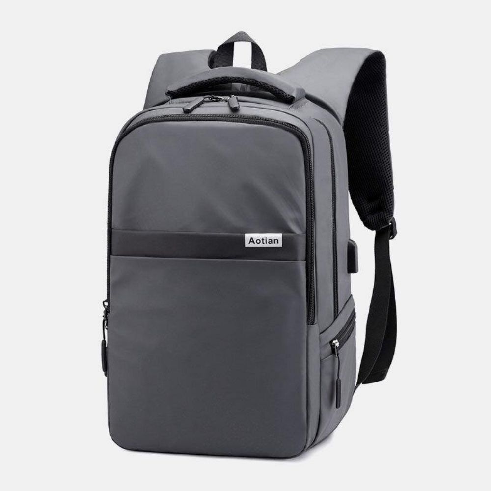 Männer Usb Lade Outdoor Nylon Reise Wasserdicht Große Kapazität 13 Zoll Laptoptasche Reisetasche Rucksack