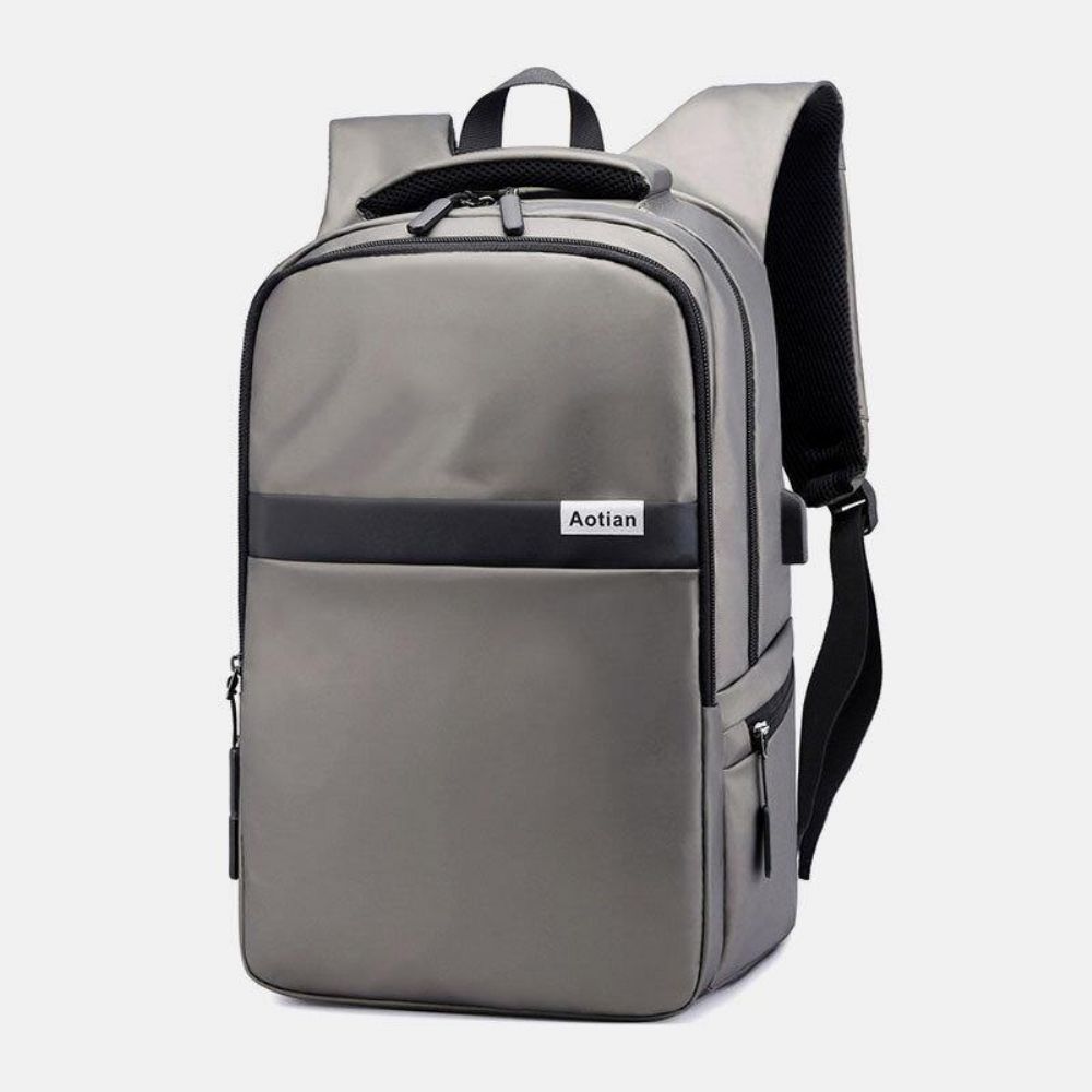 Männer Usb Lade Outdoor Nylon Reise Wasserdicht Große Kapazität 13 Zoll Laptoptasche Reisetasche Rucksack