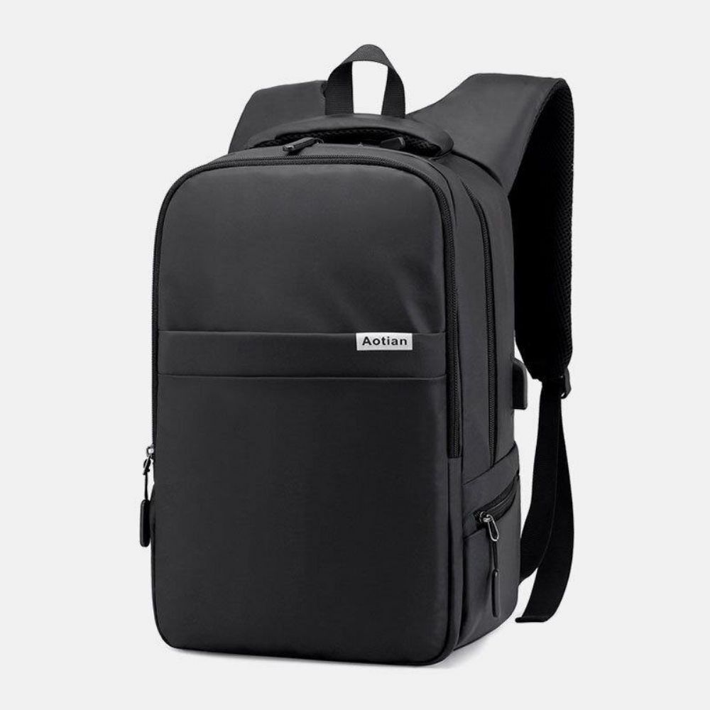 Männer Usb Lade Outdoor Nylon Reise Wasserdicht Große Kapazität 13 Zoll Laptoptasche Reisetasche Rucksack