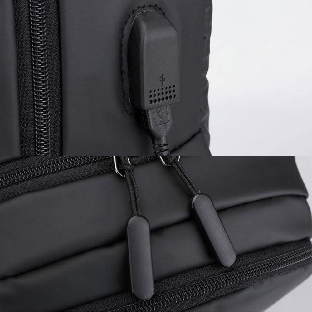 Männer Usb Lade Outdoor Nylon Reise Wasserdicht Große Kapazität 13 Zoll Laptoptasche Reisetasche Rucksack