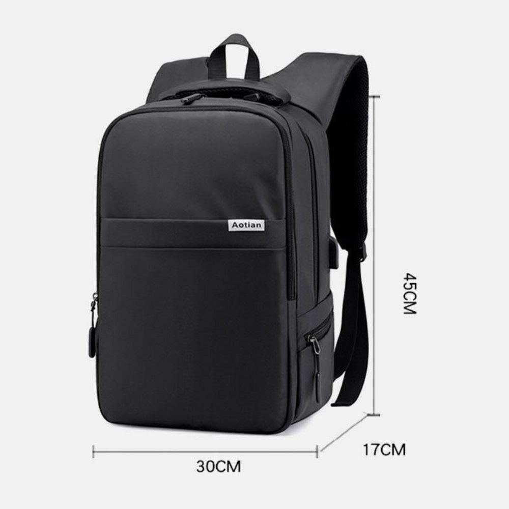 Männer Usb Lade Outdoor Nylon Reise Wasserdicht Große Kapazität 13 Zoll Laptoptasche Reisetasche Rucksack