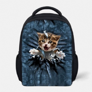 Unisex Animal Creative 3D Cartoon Cute Cat Casual Outdoor Kleiner Rucksack Schultasche