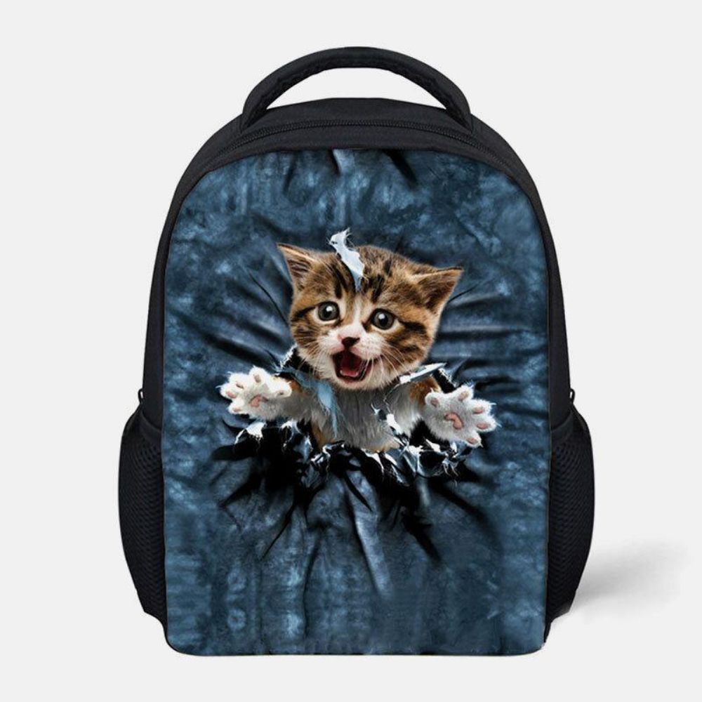 Unisex Animal Creative 3D Cartoon Cute Cat Casual Outdoor Kleiner Rucksack Schultasche