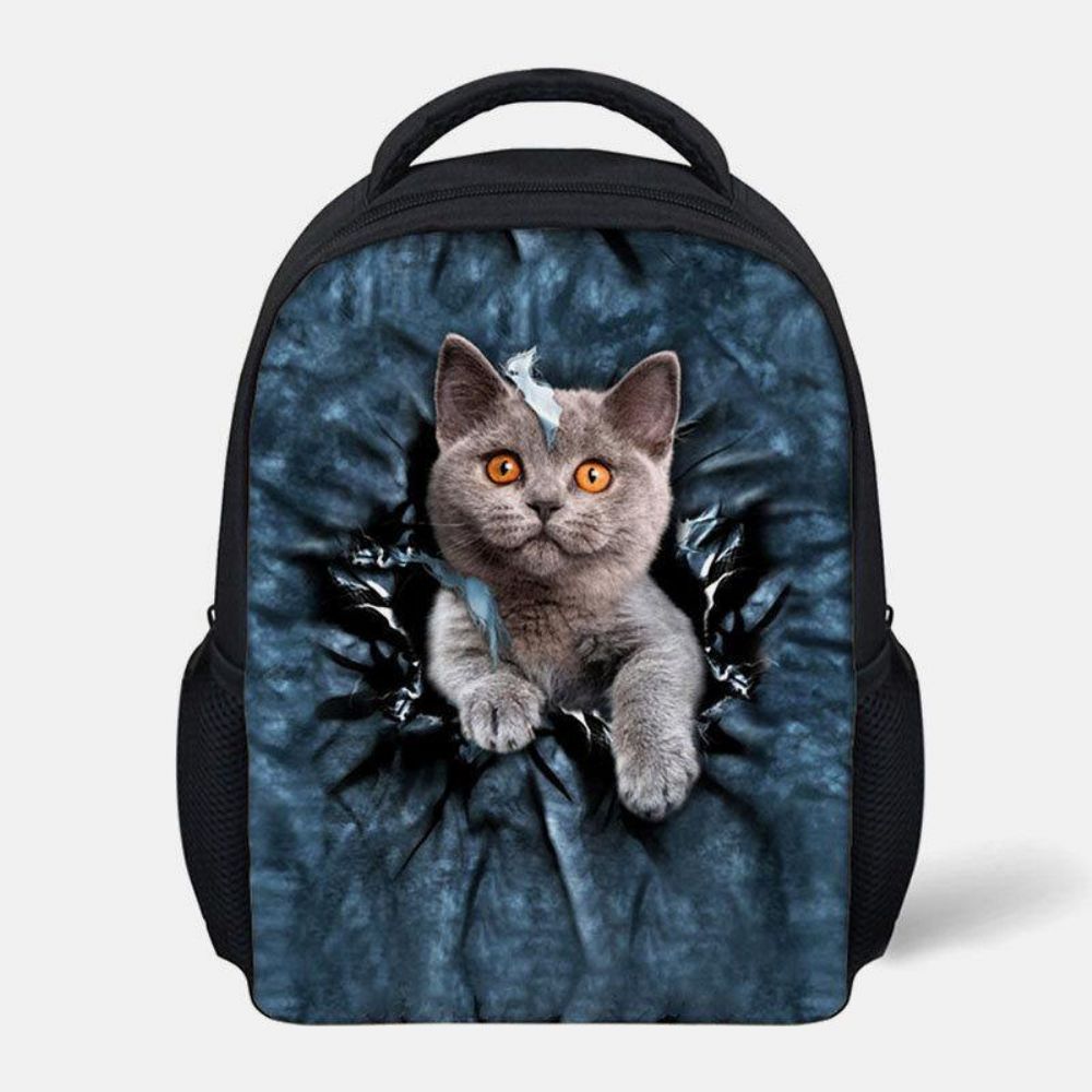 Unisex Animal Creative 3D Cartoon Cute Cat Casual Outdoor Kleiner Rucksack Schultasche