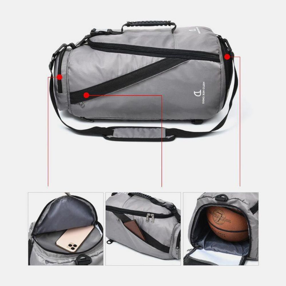 Unisex-Nylon Wasserdicht Verschleißfest Outdoor-Brieftasche Große Kapazität Basketball-Aufbewahrungstasche Reisetasche Sporttasche Rucksack