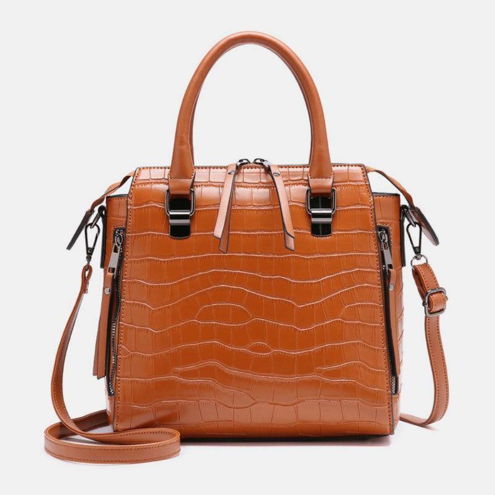 4 Stücke Vintage Croc Geprägte Geldbörse Große Kapazität Handtasche Handtasche Umhängetasche Umhängetasche