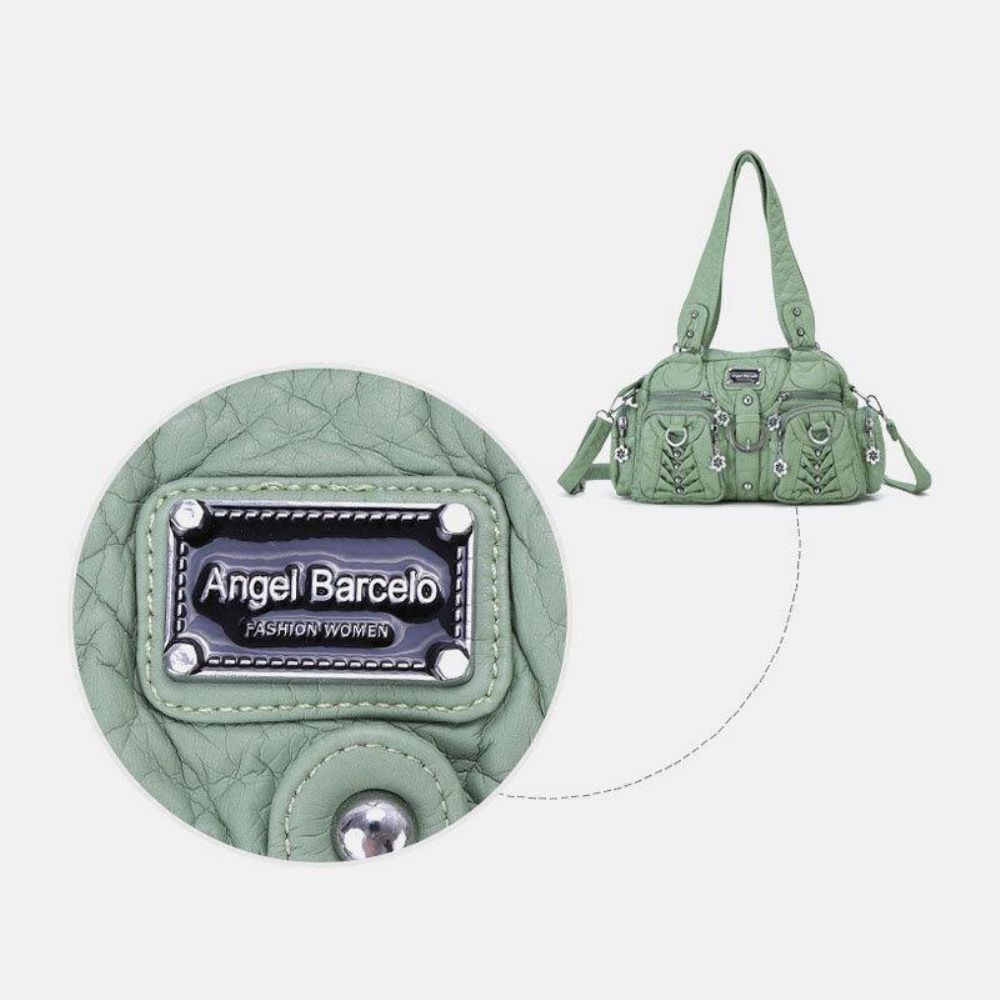 Angel Kiss Damen Pu-Leder Multi-Carry Einfarbig Mode Lässig Umhängetasche Umhängetasche Handtasche