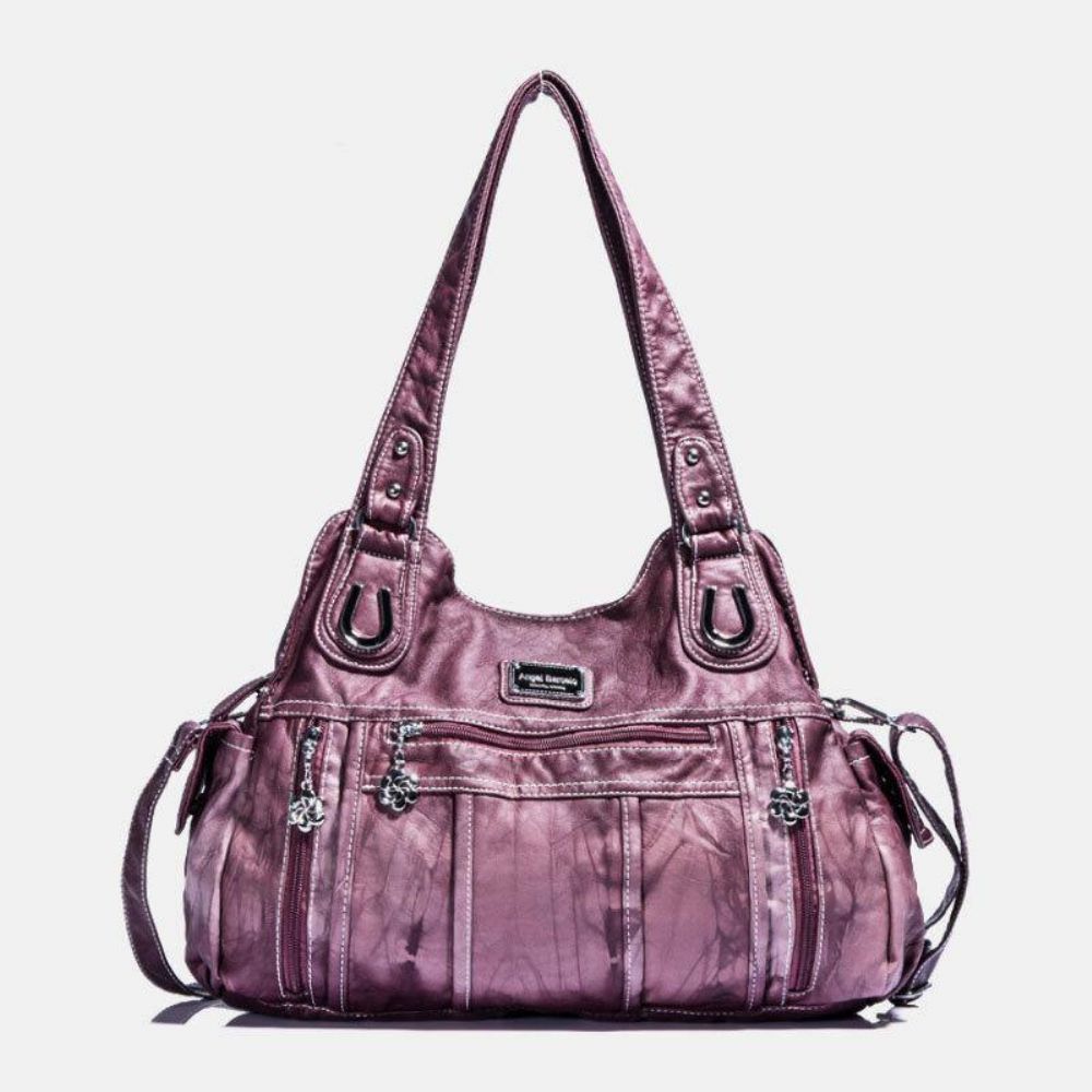 Angel Kiss Damen Pu-Leder Multi-Carry Einfarbig Umhängetasche Umhängetasche Tote Handtasche