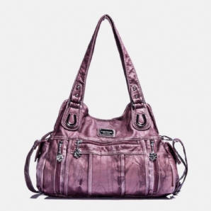 Angel Kiss Damen Pu-Leder Multi-Carry Einfarbig Umhängetasche Umhängetasche Tote Handtasche